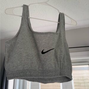 Nike Gray Fitted Crop Tank Top